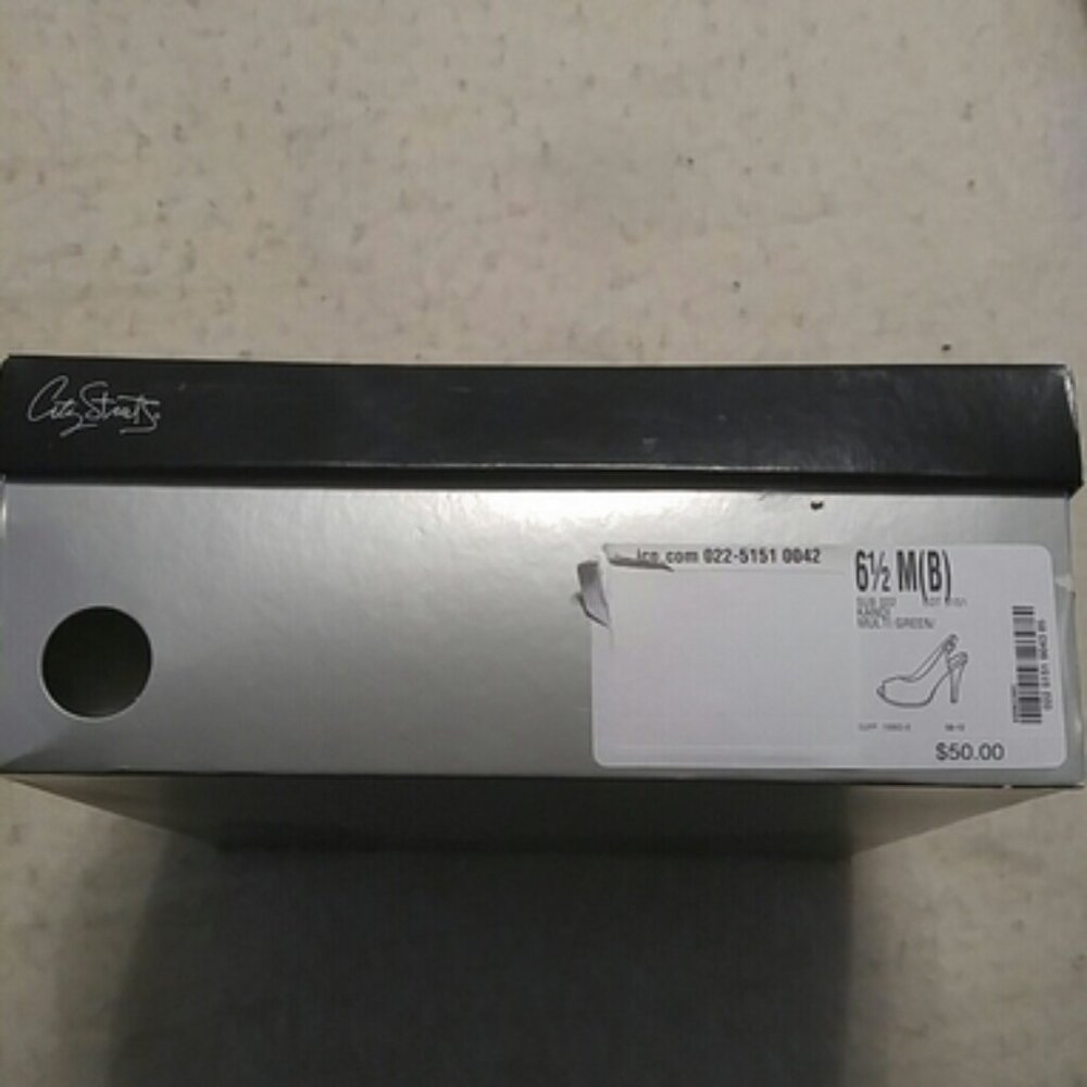 Silver And Multi Colored Glitter Open Toe Pumps S… - image 4